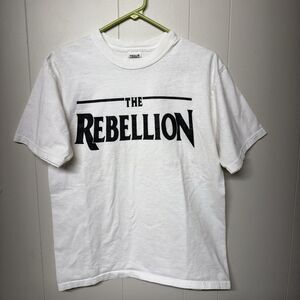Vintage White Anvil Tag  "The Rebellion" Graphic T Shirt USA Made Men M